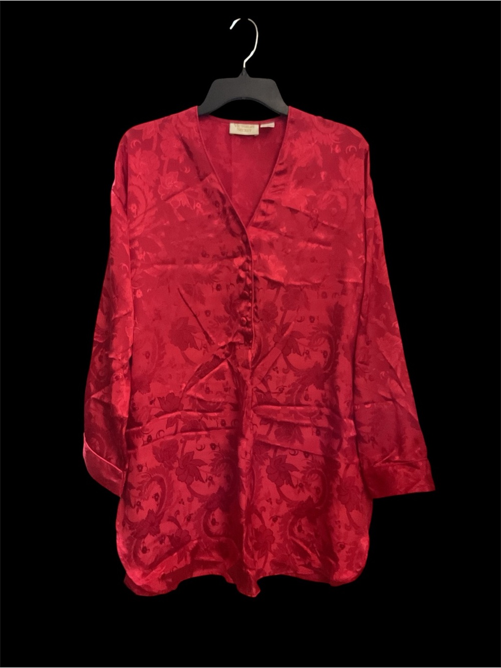 Vintage Victoria's Secret Red Jacquard Shirt